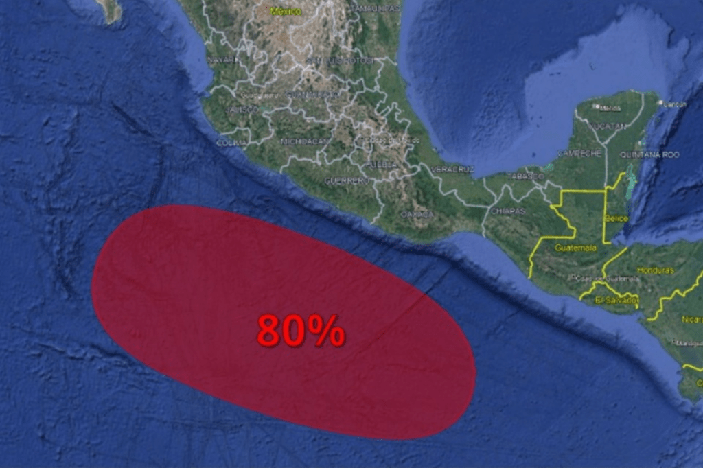 SMN alerta por potencial ciclón en el Pacífico con un 80 % de probabilidad de&nbsp;formación