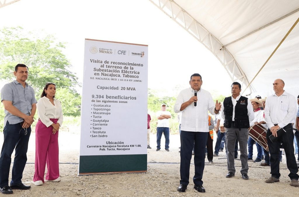 Supervisan terreno para subestación eléctrica en Tucta; beneficiará a más de 9 mil habitantes de&nbsp;Nacajuca
