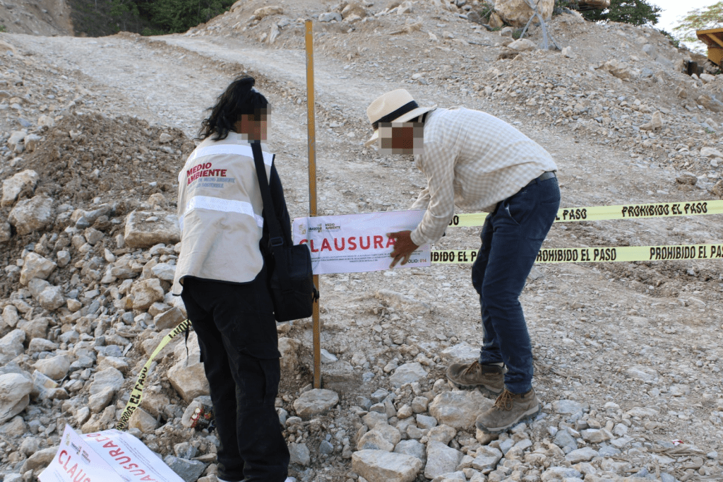 Clausuran predio por extracción ilegal de grava en&nbsp;Macuspana