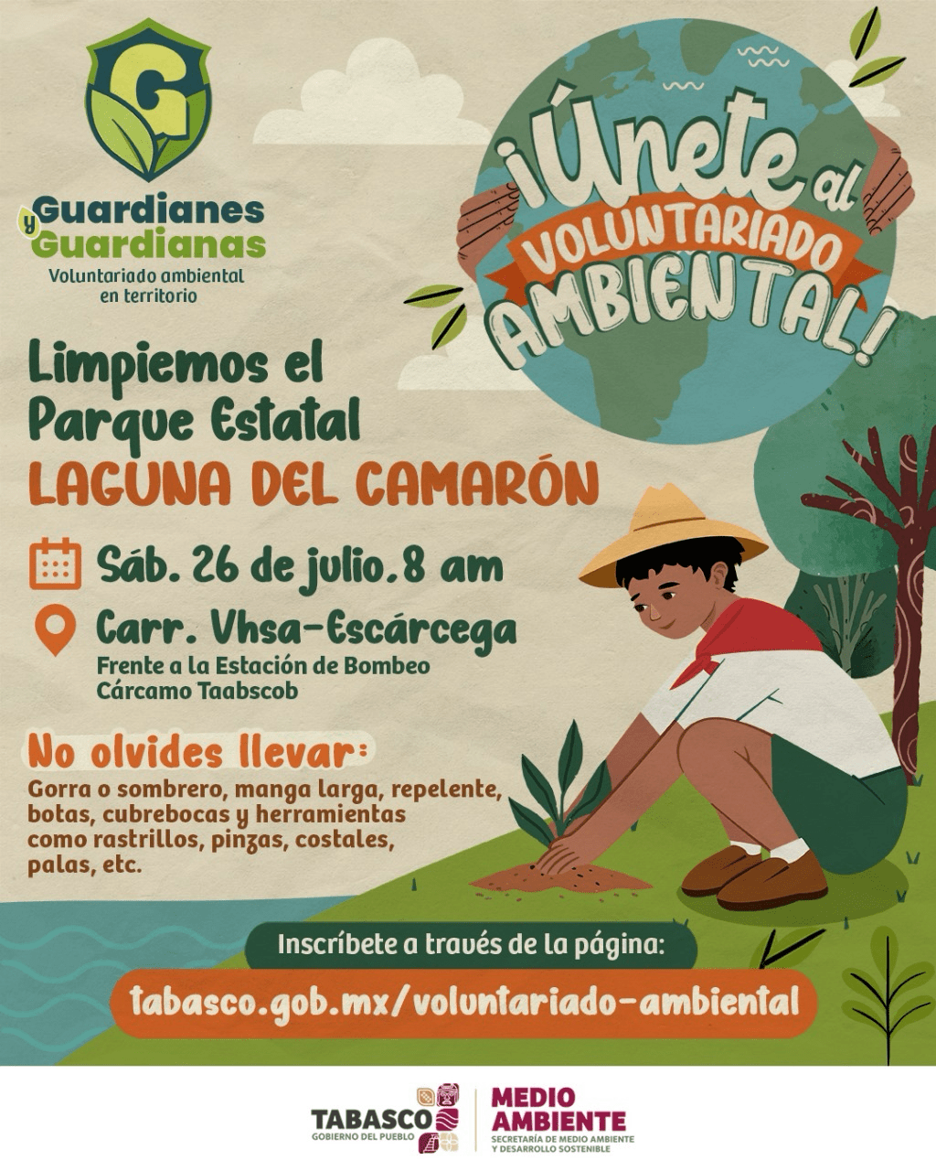 ¡Haz la diferencia! Este sábado 26 de julio a las 8:00 a.m., únete a la limpieza de la Laguna del&nbsp;Camarón