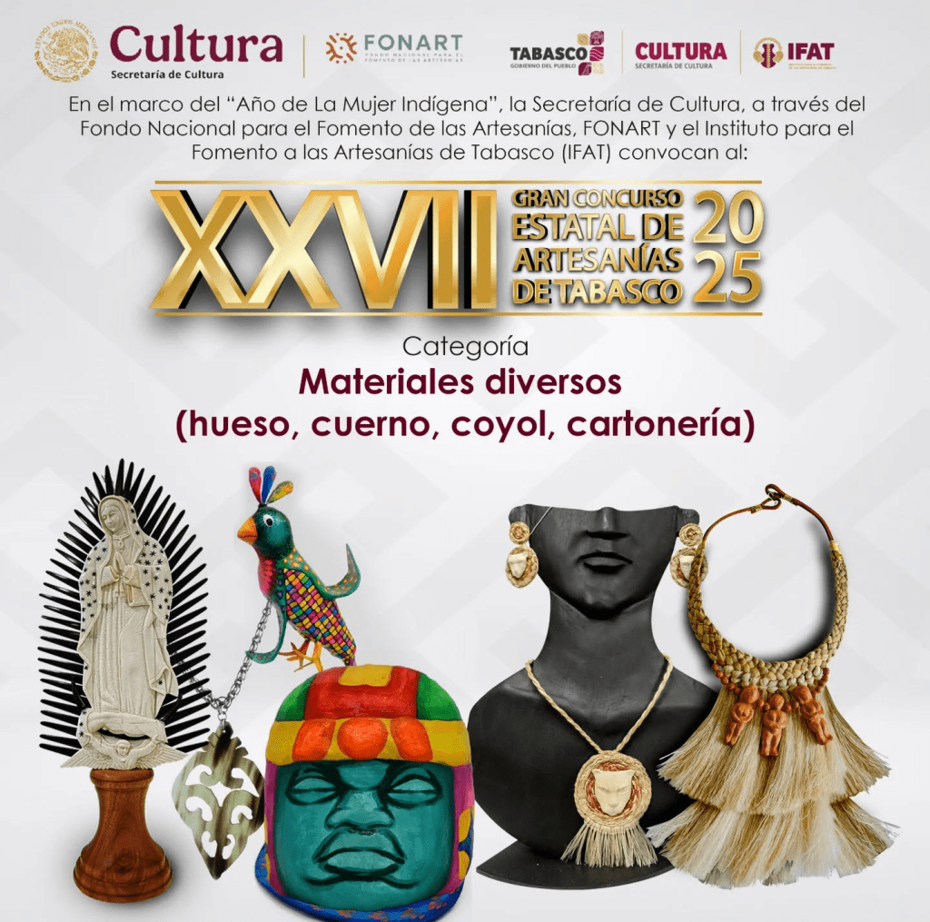 Invita IFAT a participar en el XXVII Gran Concurso Estatal de Artesanías de Tabasco&nbsp;2025