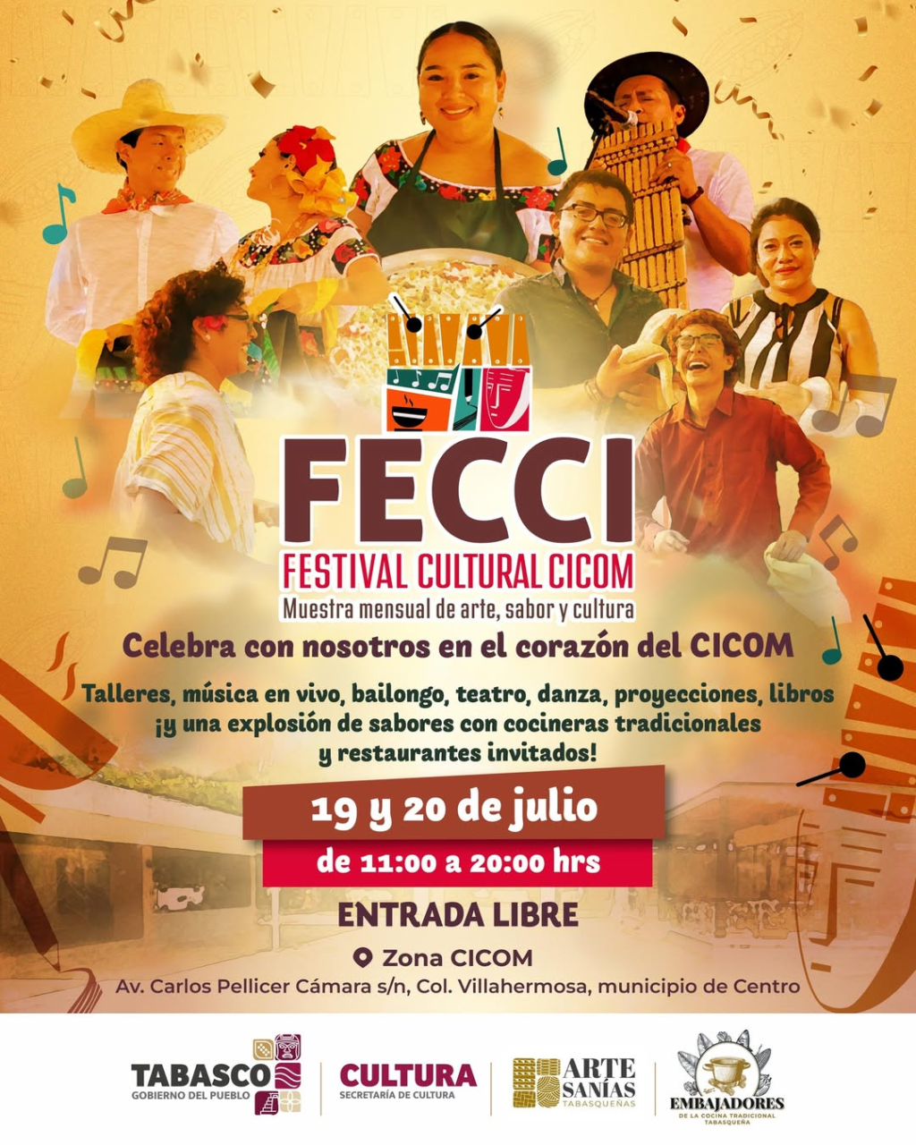 Este 19 y 20 de julio, disfruta de la 2.ª edición del Festival Cultural FECCI en la emblemática zona CICOM en Villahermosa&nbsp;Tabasco