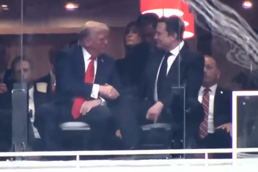 Trump y Musk se dan la mano en el funeral de Charlie&nbsp;Kirk
