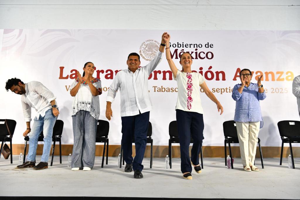 “Claudia Sheinbaum rinde cuentas en Tabasco: reafirma compromiso con la justicia&nbsp;social”