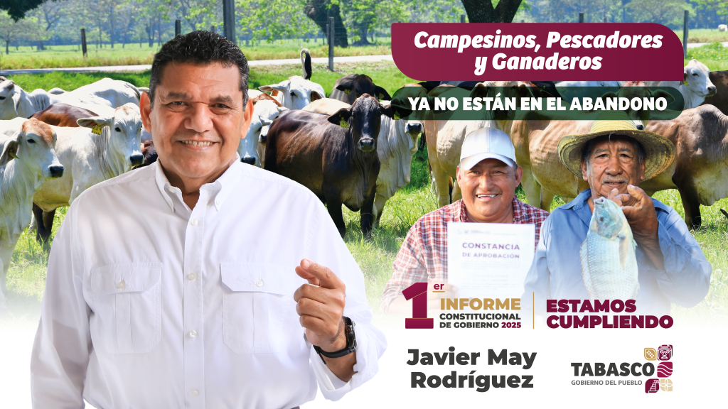 Javier May destaca recuperación del campo y acciones ambientales rumbo a su Primer Informe de&nbsp;Gobierno