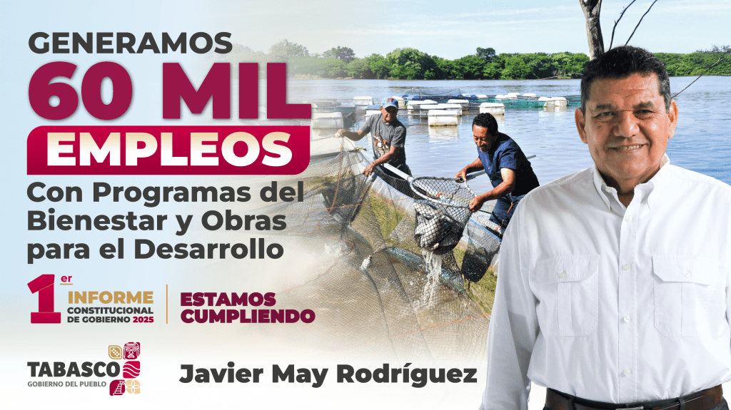 Javier May destaca la generación de 60 mil empleos en su Primer Informe de&nbsp;Gobierno