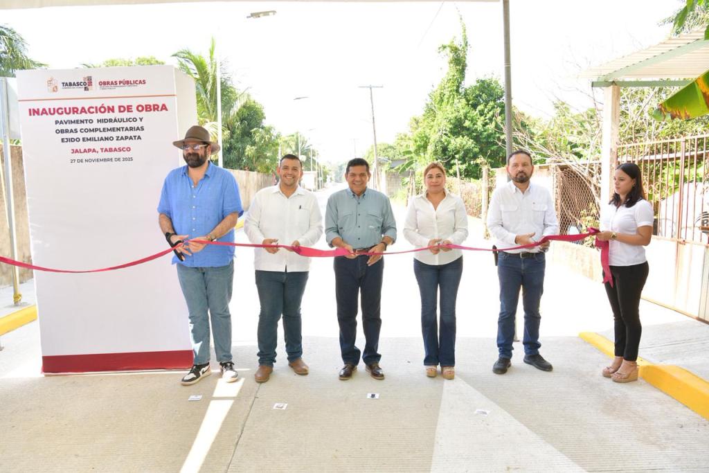 Gobierno de Tabasco invierte más de 16 millones de pesos en infraestructura vial en&nbsp;Jalapa