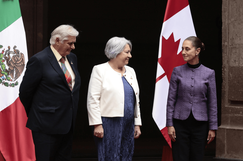 Recibe Claudia Sheinbaum en Palacio Nacional a la gobernadora general de Canadá, Mary&nbsp;Simon