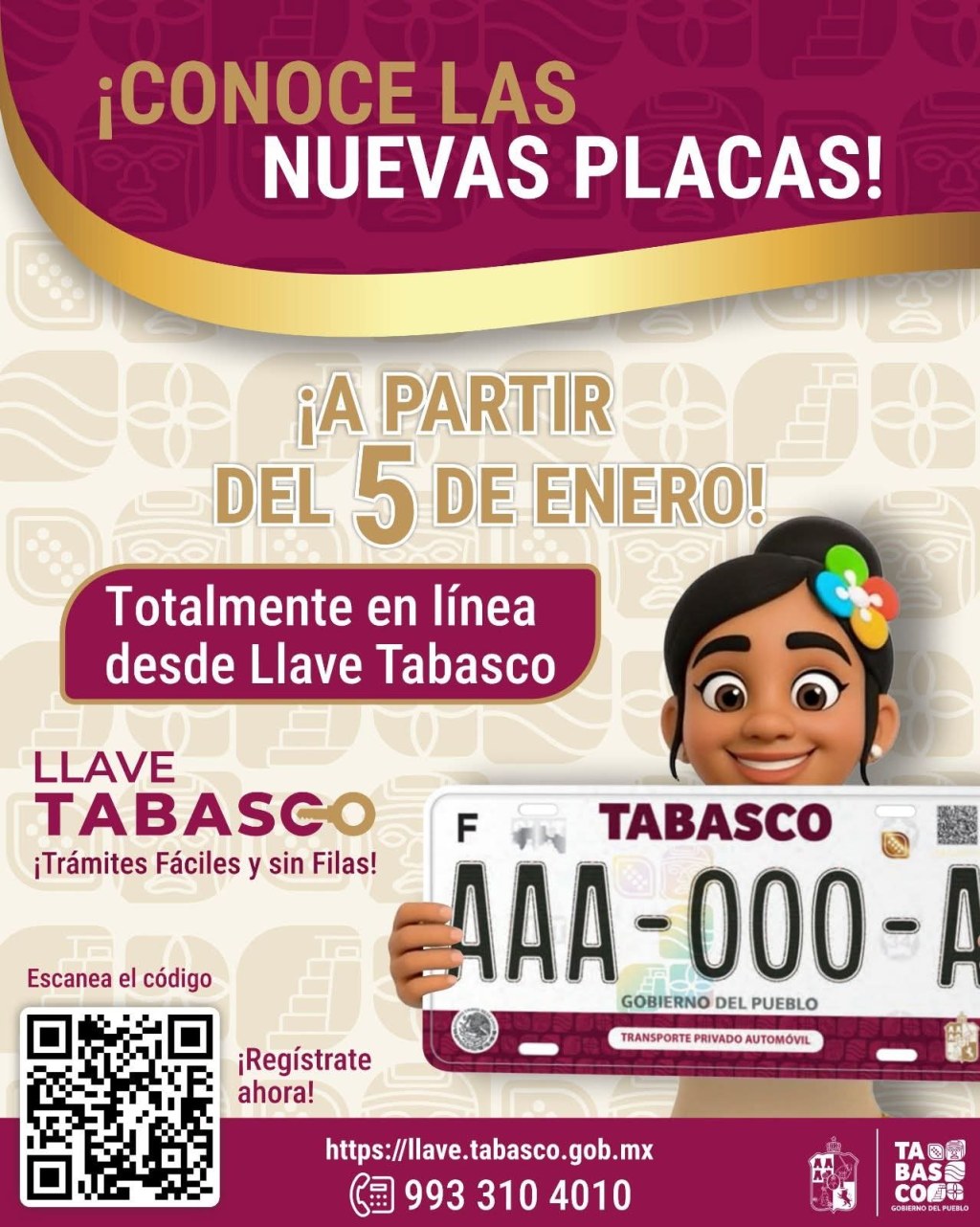 Arranca este 5 de enero el reemplacamiento vehicular 2026 en Tabasco con nueva plataforma&nbsp;digital