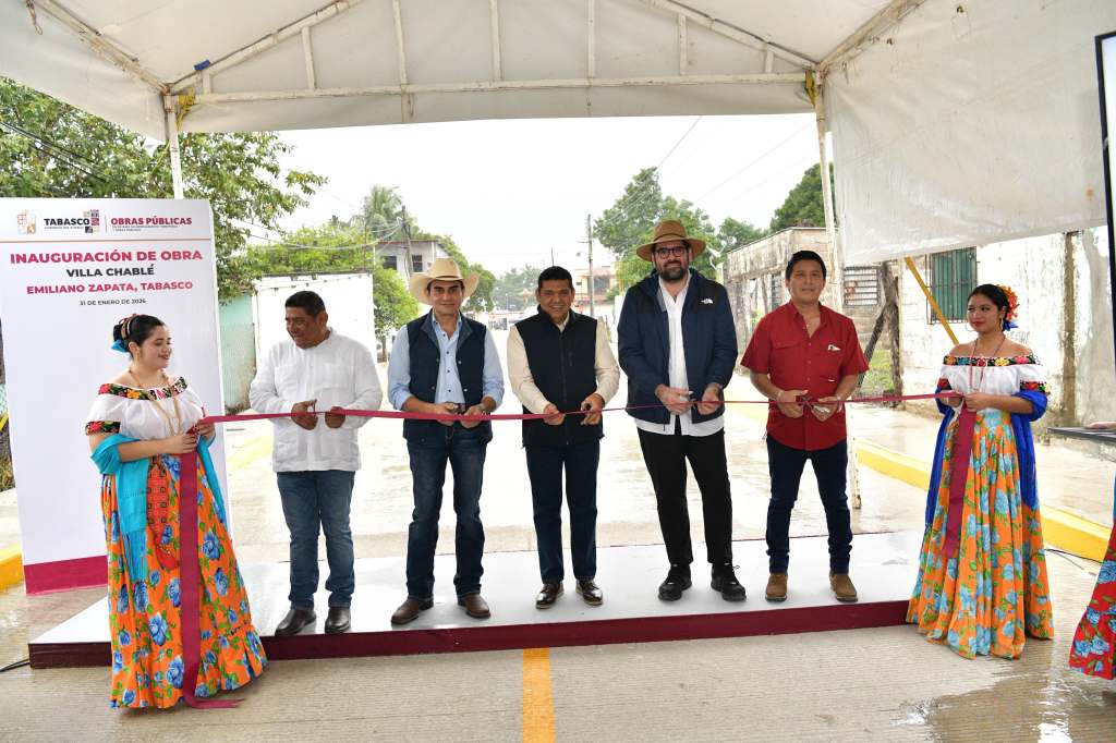 Entrega Javier May obras de pavimentación en Villa Chablé con inversión superior a 13.2&nbsp;mdp