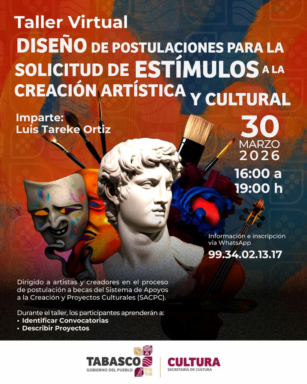 Invitan a creadores a taller virtual para acceder a estímulos culturales del SACPC