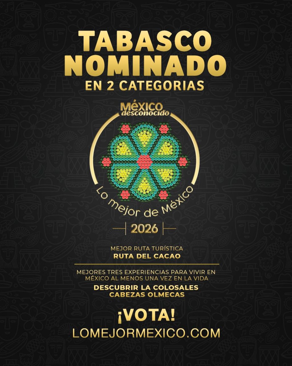 Tabasco, nominado en “Lo Mejor de México 2026” con dos experiencias&nbsp;turísticas