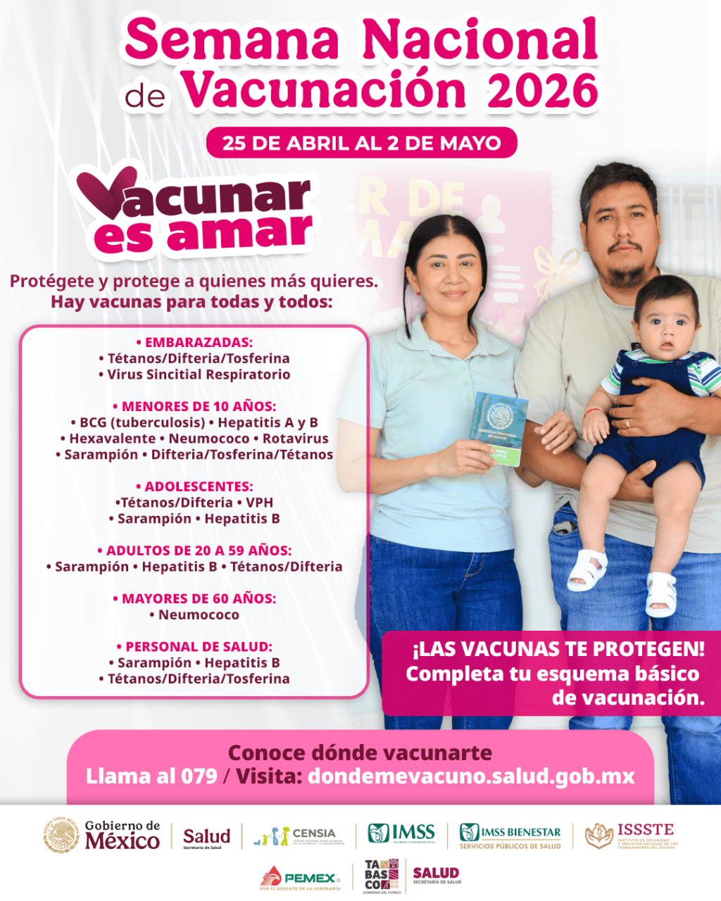 Arranca Semana Nacional de Vacunación 2026; llaman a completar esquemas en todo el&nbsp;país