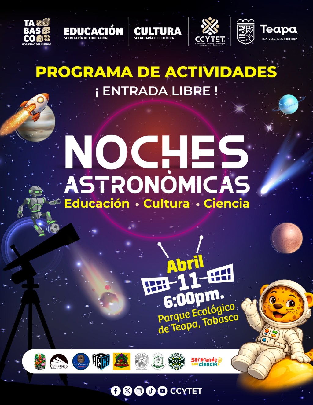 Invitan a “Noches Astronómicas” en Teapa