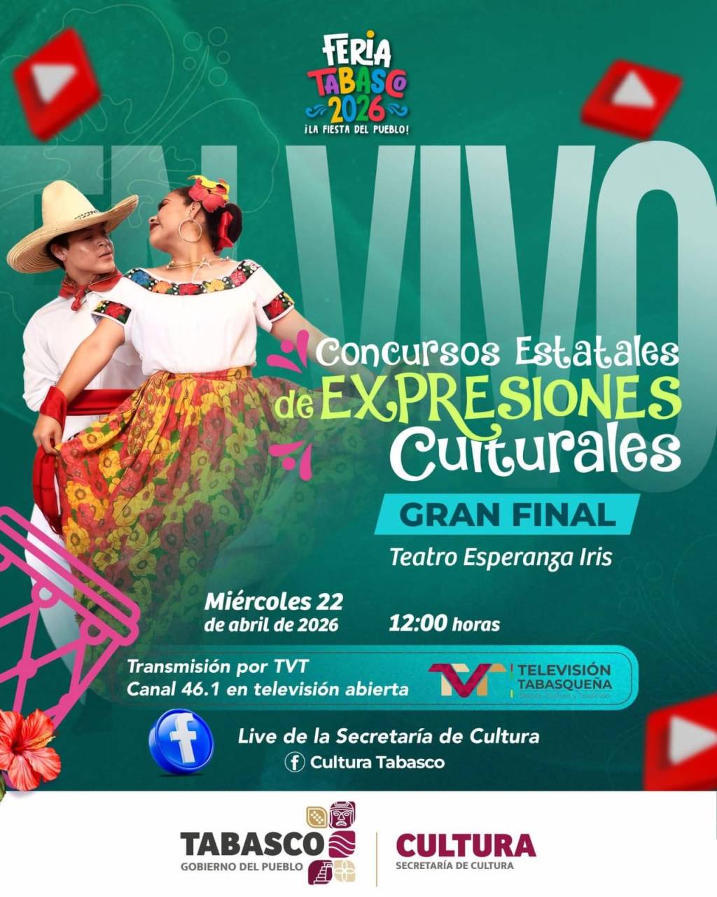 Concursos Estatales de Expresiones Culturales llegan a su gran final en&nbsp;Tabasco
