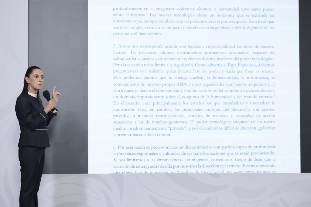 Sheinbaum ve “muy interesante” la reflexión “humanista” de León XIV sobre&nbsp;IA