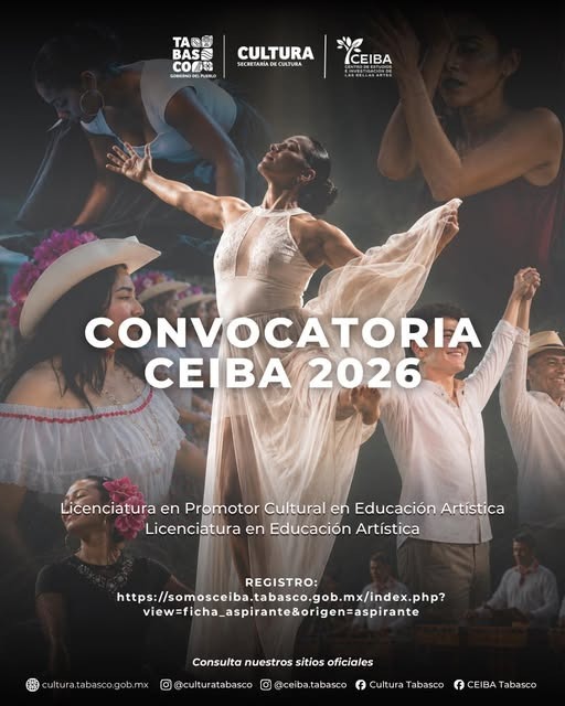 CEIBA abre convocatoria 2026 para licenciaturas enfocadas en arte y cultura en&nbsp;Tabasco