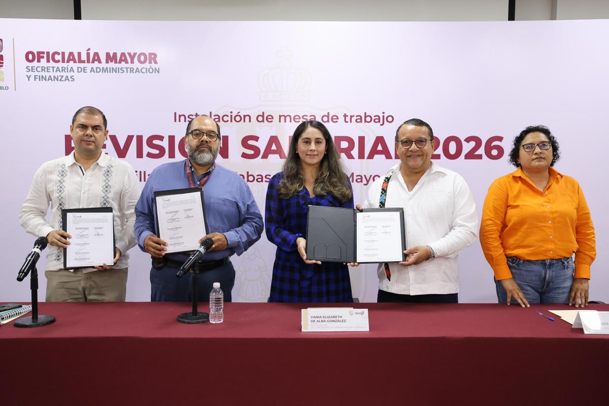 Gobierno de Tabasco y SUTSET instalan mesa de revisión salarial 2026