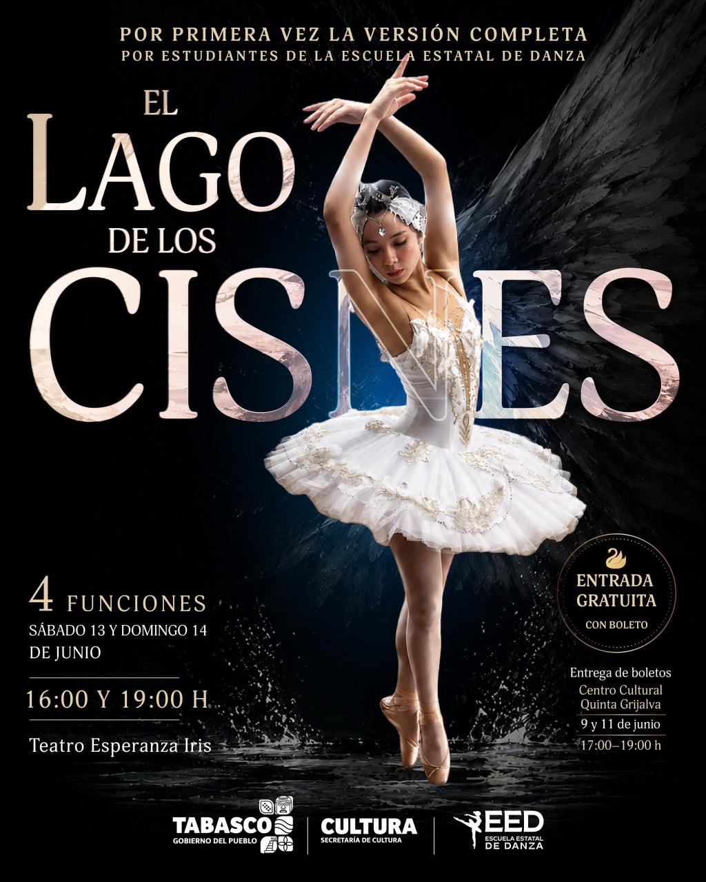 Presentará Escuela Estatal de Danza el ballet clásico “El Lago de los Cisnes” en el Teatro Esperanza&nbsp;Iris