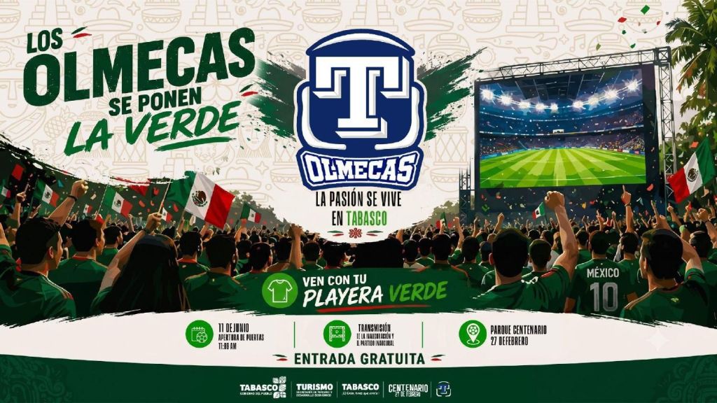 Tabasco vivirá la pasión del Mundial 2026 con transmisión gratuita del debut de&nbsp;México