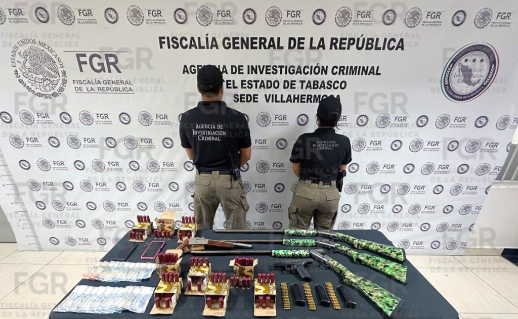 FGR investiga a dos personas por portación de armas de fuego en Tabasco