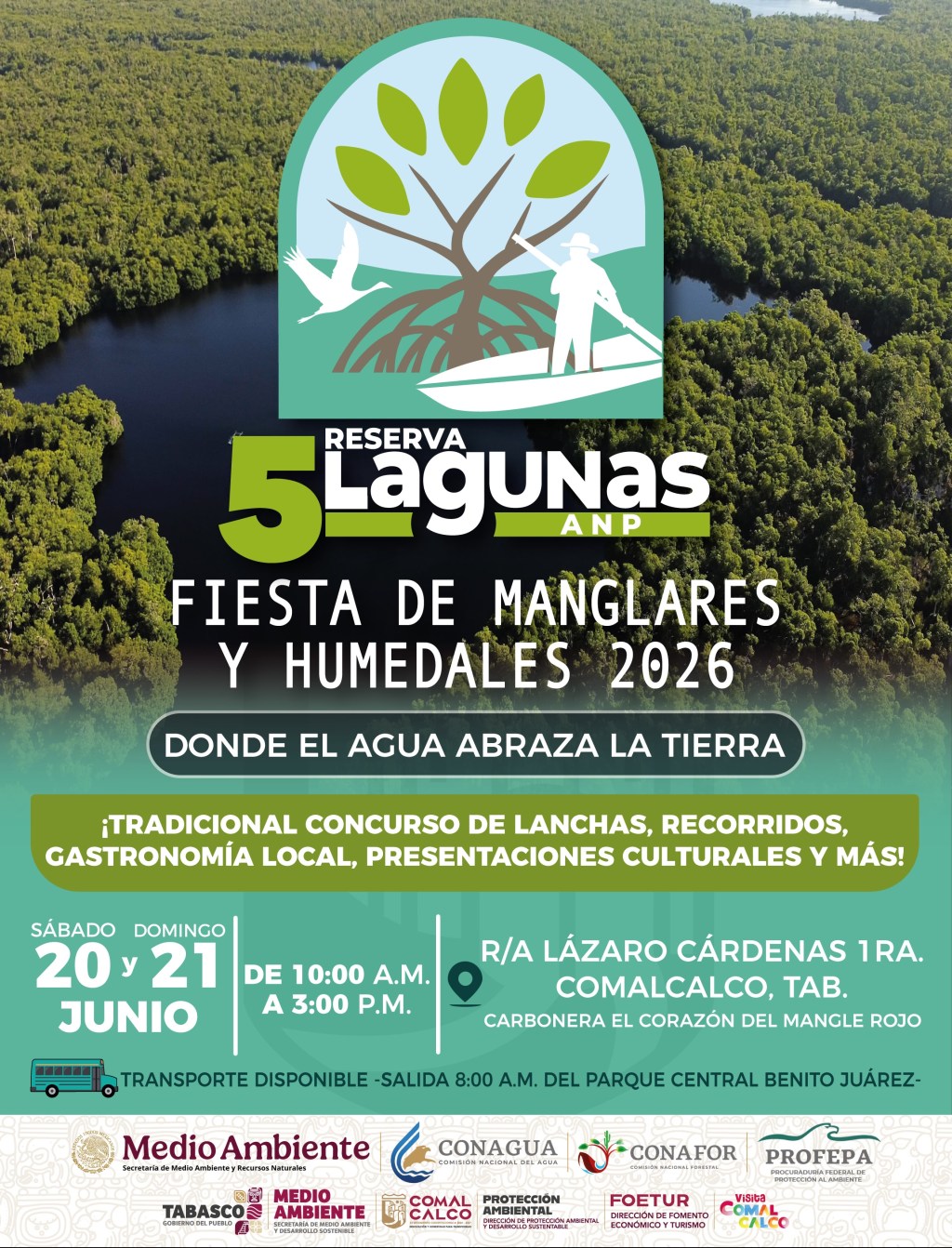 Invitan a la Fiesta de los Manglares y Humedales 2026 en&nbsp;Comalcalco