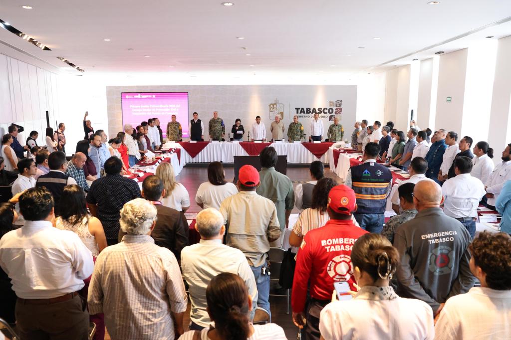 Instalan Consejo Estatal y Puesto de Comando para reforzar acciones preventivas ante temporada de lluvias y ciclones en&nbsp;Tabasco