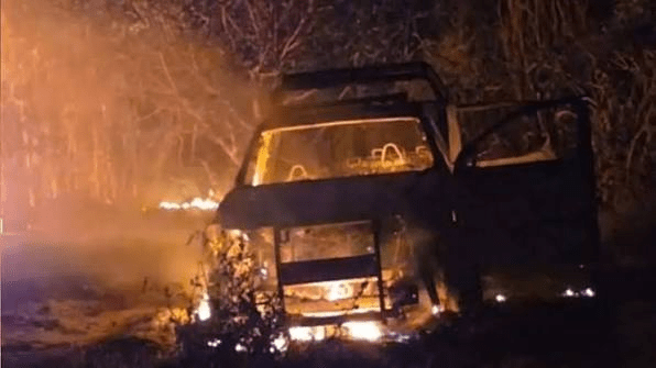 Pobladores de Huaquechula, Puebla, incendian tres patrullas durante protesta por&nbsp;inseguridad