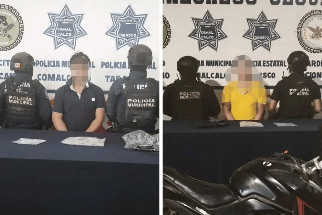 Detienen a dos hombres con presuntas drogas durante operativos en Comalcalco