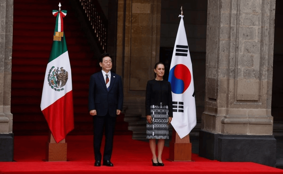 Sheinbaum recibe en Palacio Nacional al presidente de Corea del&nbsp;Sur