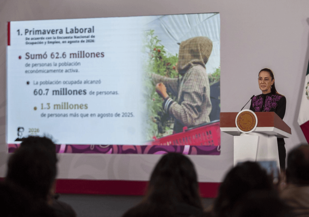 Sheinbaum destaca incorporación de más mexicanos al mercado laboral con mejores condiciones salariales