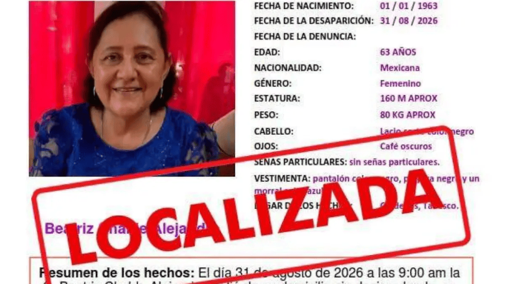 Localizan con vida a Beatriz Chablé tras ser reportada como desaparecida en Cárdenas