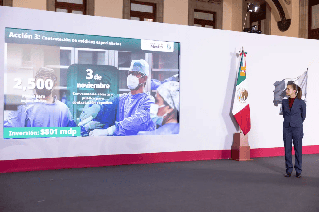 Sheinbaum anuncia 12 acciones para mejorar atención y condiciones laborales en el IMSS