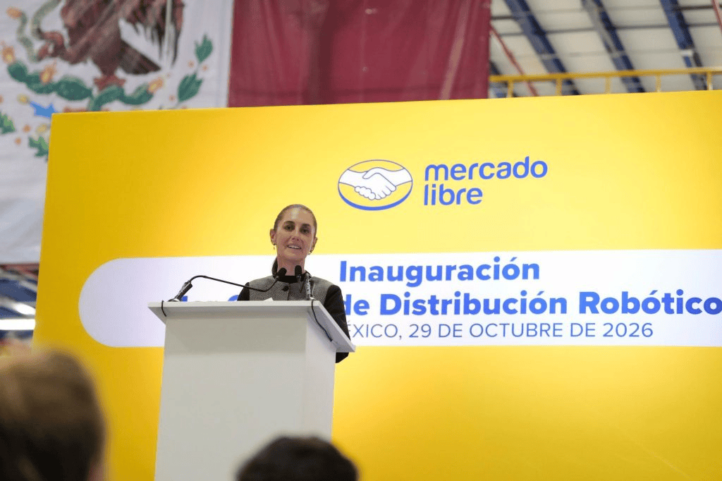 Sheinbaum inaugura centro robótico de Mercado Libre con inversión superior a 600 mdd